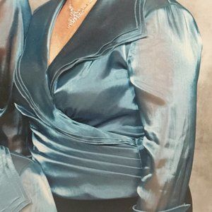 Formal Separate Top – Aqua "Sharkskin"